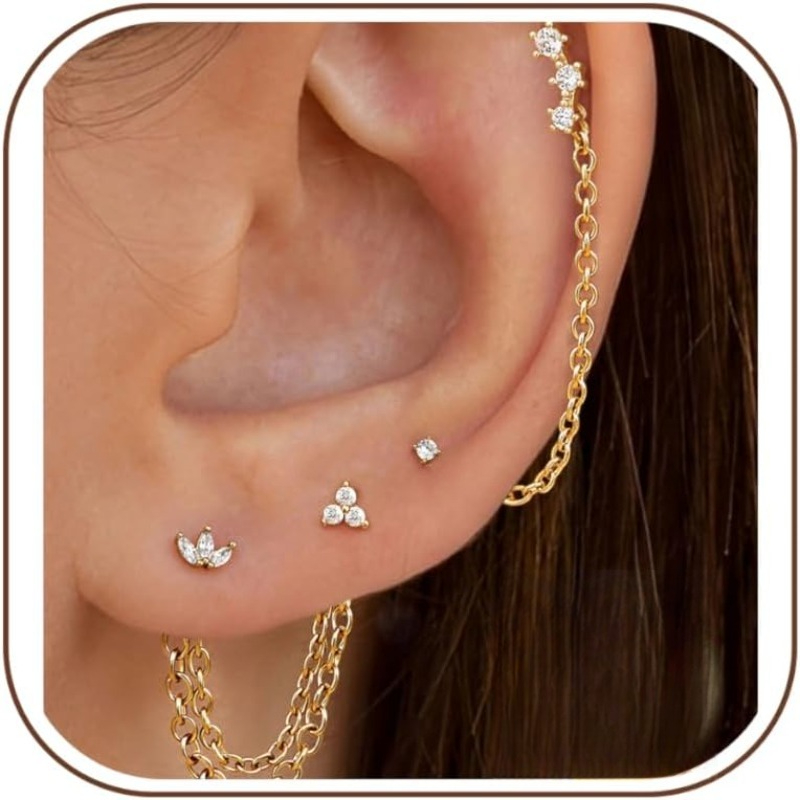 Conch Earring Hoop - Set di Orecchini a Perno Bobisty