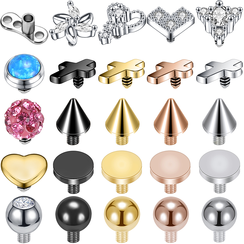 Dermal Anchor Top - ZS 16G Micro Dermico Piercing Zircone