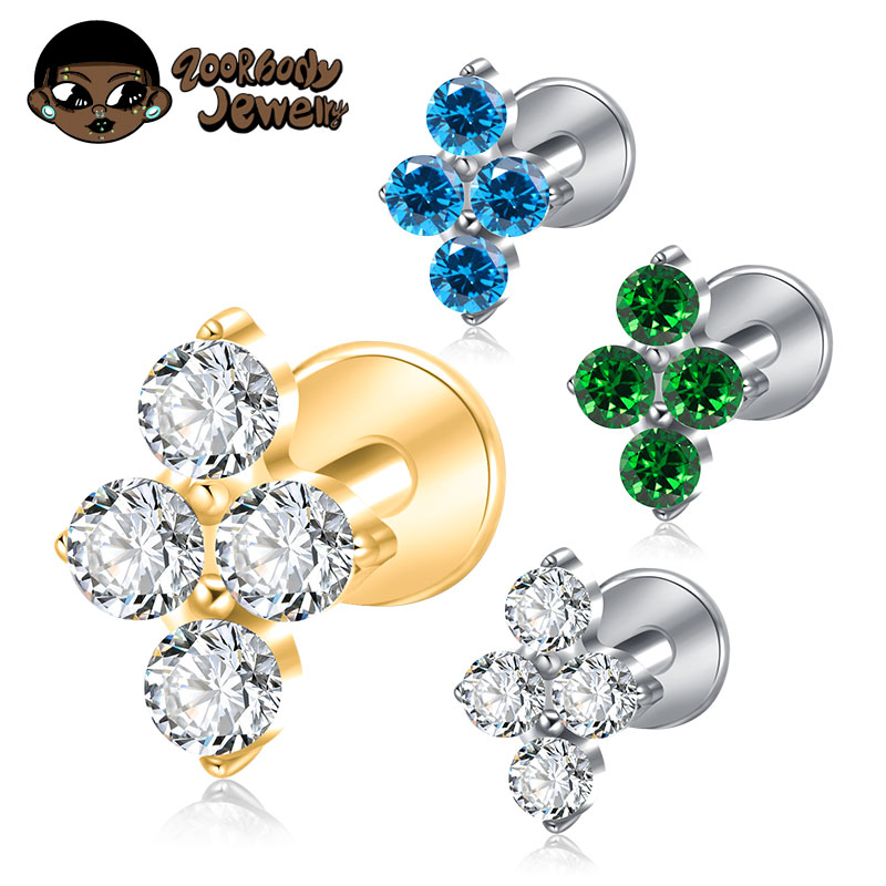 Conch Earring Hoop - ASTM F136 Titanio Piercing 16G CZ