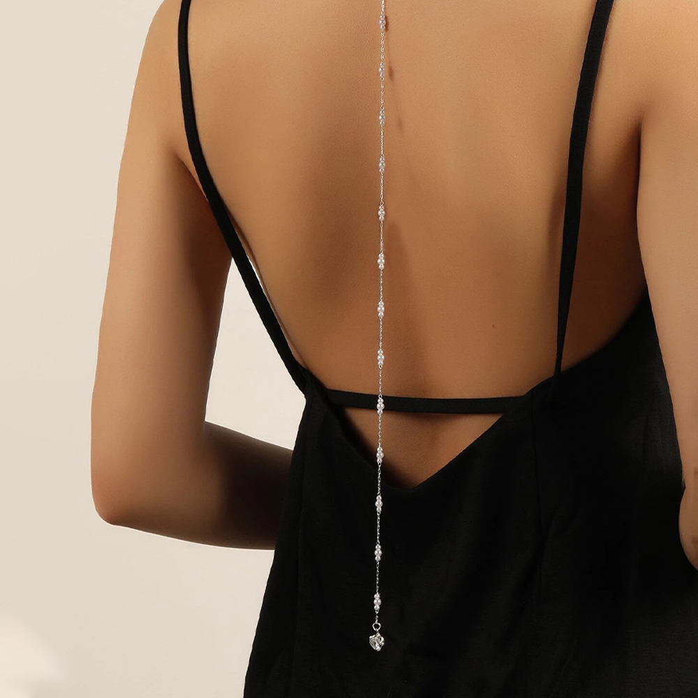 Body Jewelry Back - Collana da sposa di lusso con