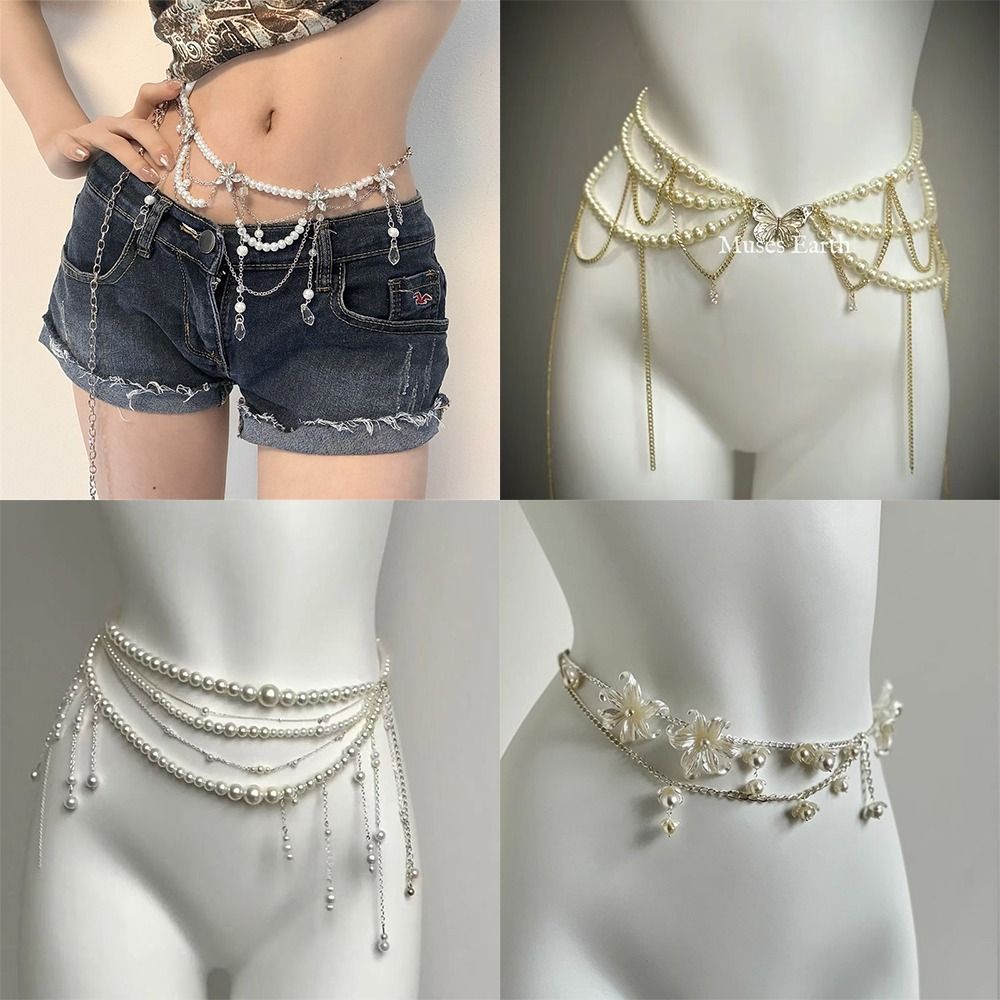 Body Jewels - Catene in vita con perle eleganti