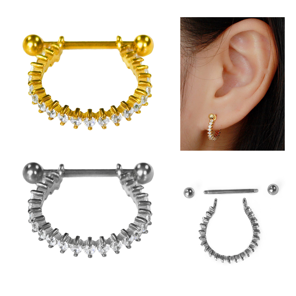 Orecchino circolare in acciaio - Conch Earring Hoop recensione e prezzo