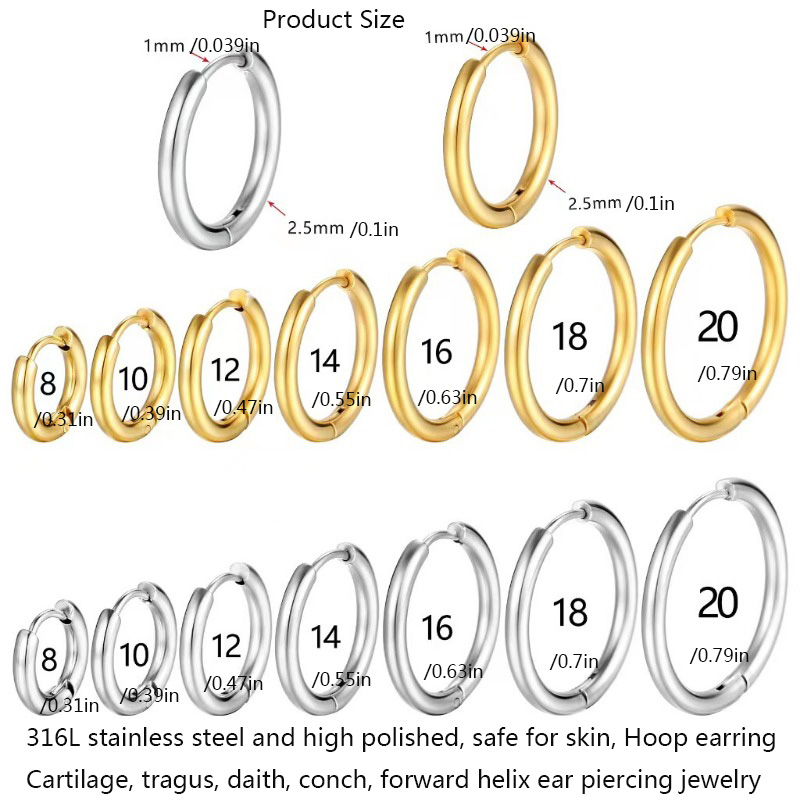 1 paio di orecchini a cerchio  - Conch Earring Hoop recensione e prezzo