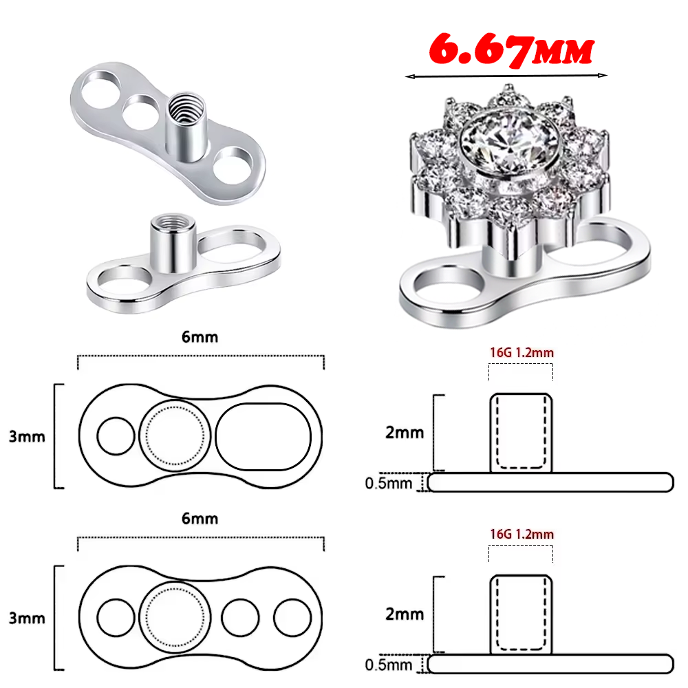 1/5 Pz ASTM F136 Lega di Titan - Dermal Anchor Top recensione e prezzo