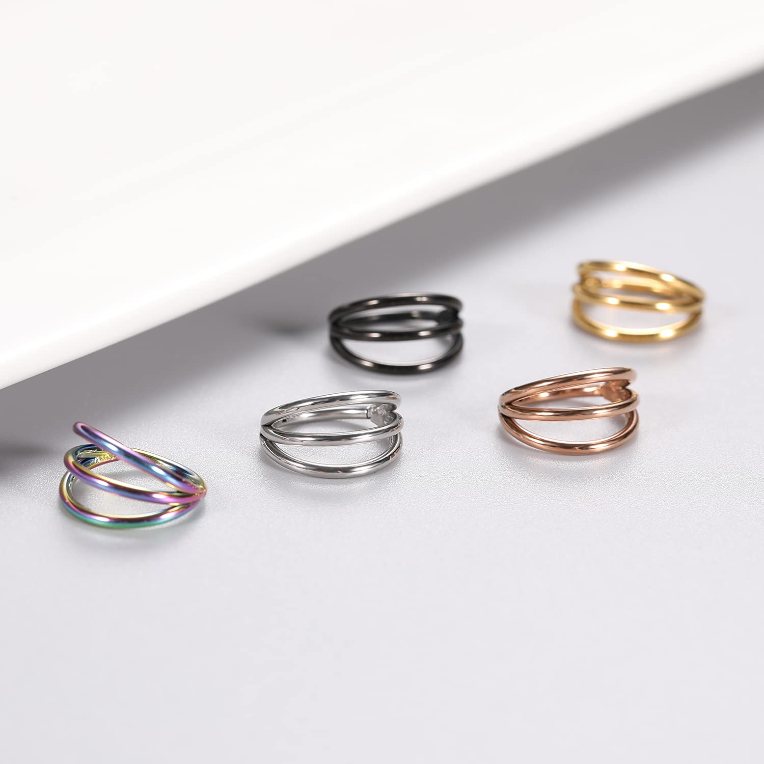 1-3PCS Doppi Cerchi Anello al  - Conch Earring Hoop recensione e prezzo