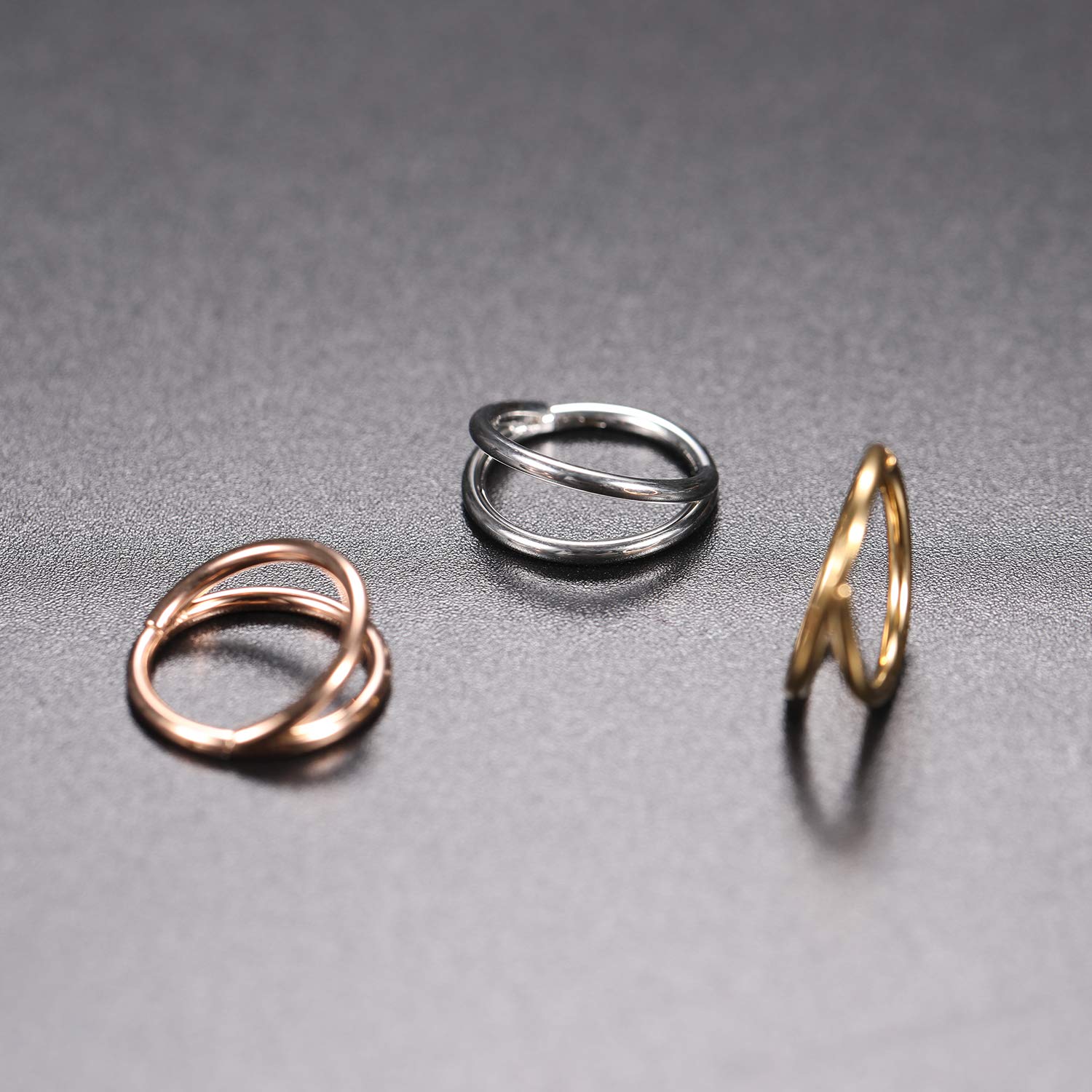1-3PCS Doppi Cerchi Anello al  - Conch Earring Hoop recensione e prezzo