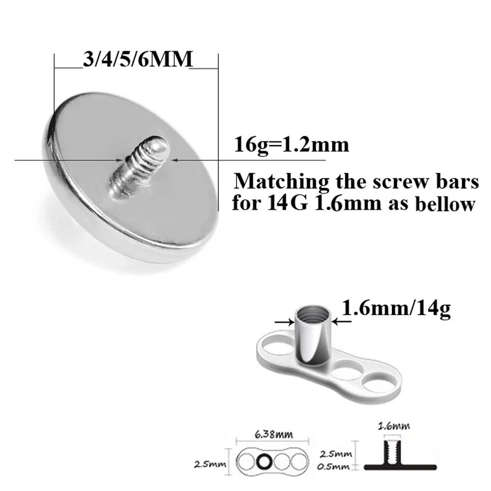 1PC Titanio Prong Flash Pellic - Dermal Anchor Top recensione e prezzo
