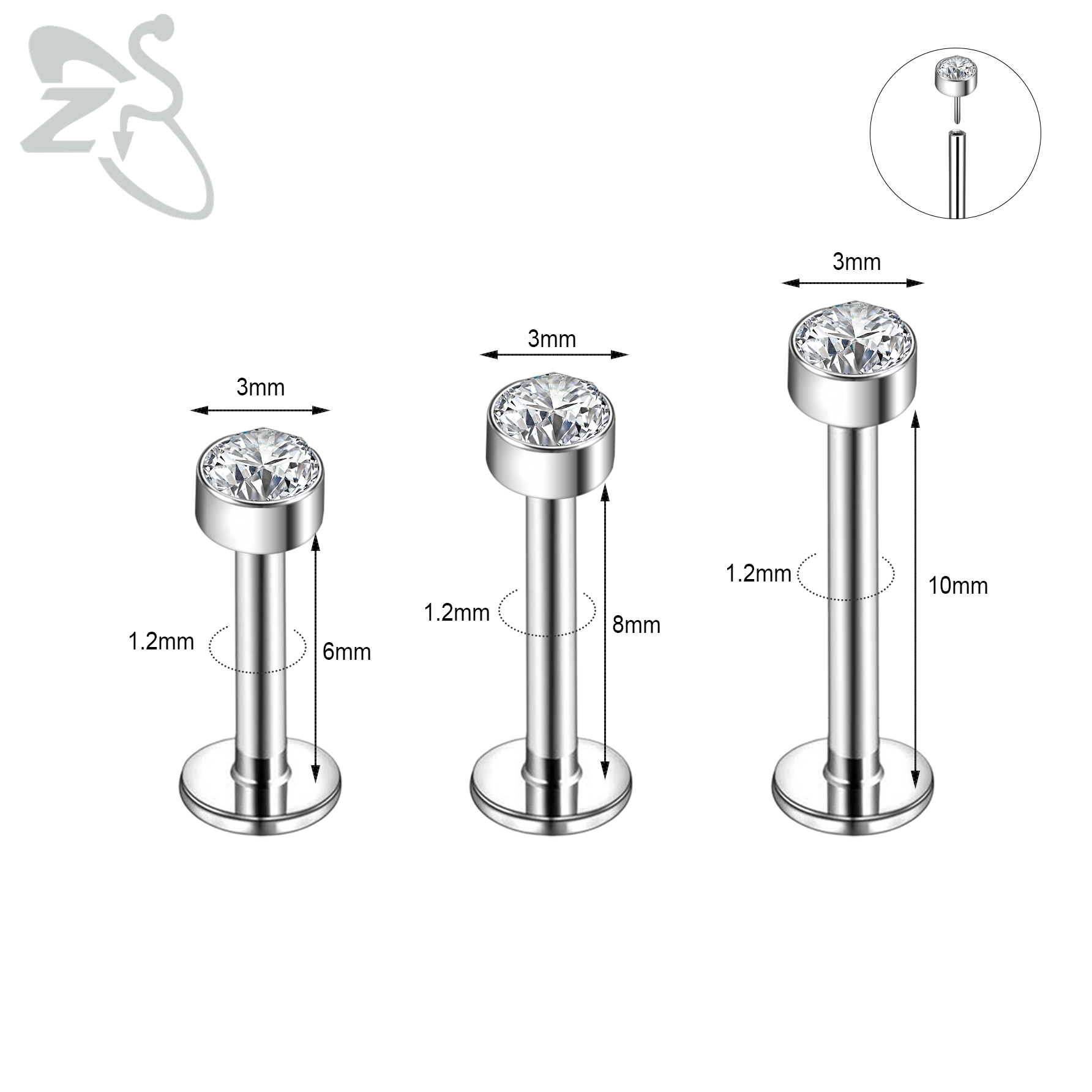 ZS 6-13 PZ/LOTTO 16G In Acciai - Dermal Anchor Top recensione e prezzo